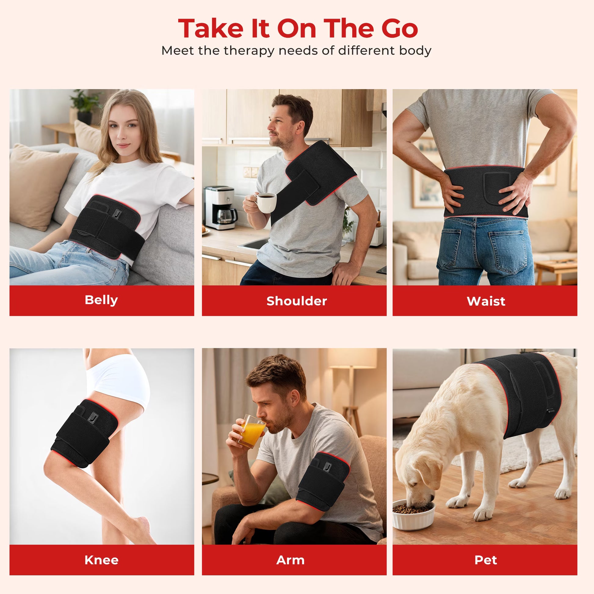 Morfone Red Light Pad for Body, 660nm 850nm Infrared Light Mat, Wearable Red Light Belt Wrap with Timer for Back Shoulder Waist Knee, Gift for Women Men Fathers Day