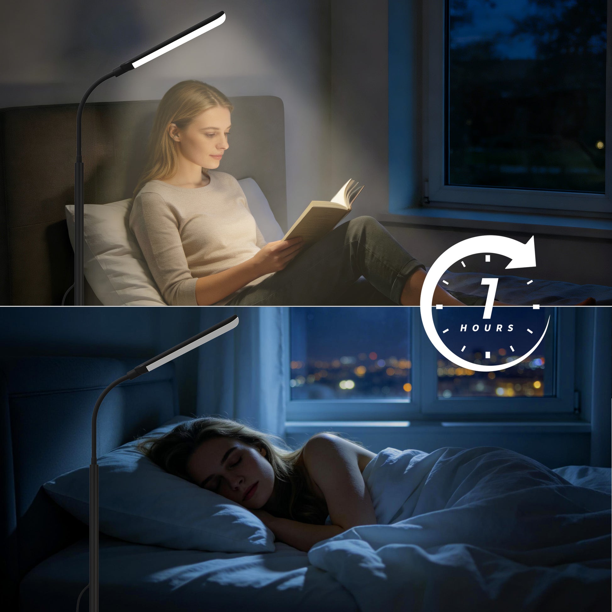 ACMETOP LED Floor Lamp for Living Room with Remote Control, Standing Lamp with Stepless Dimmable & 4 Color Temperatures Bulb