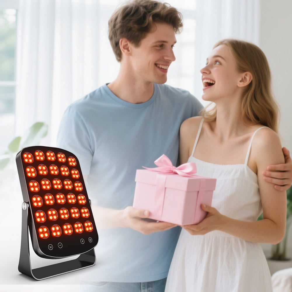 Morfone 460/590/660/850nm 4 Wavelength Infrared Light Therapy Device with makeup mirror.Red light therapy device for both facial and body care