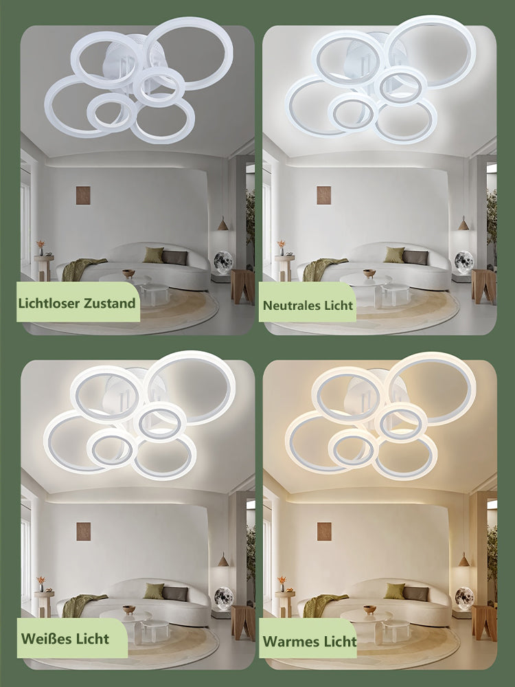 Beichen 6 Rings Modern LED Ceiling Light 4000K Flush Mount Ceiling Lamp