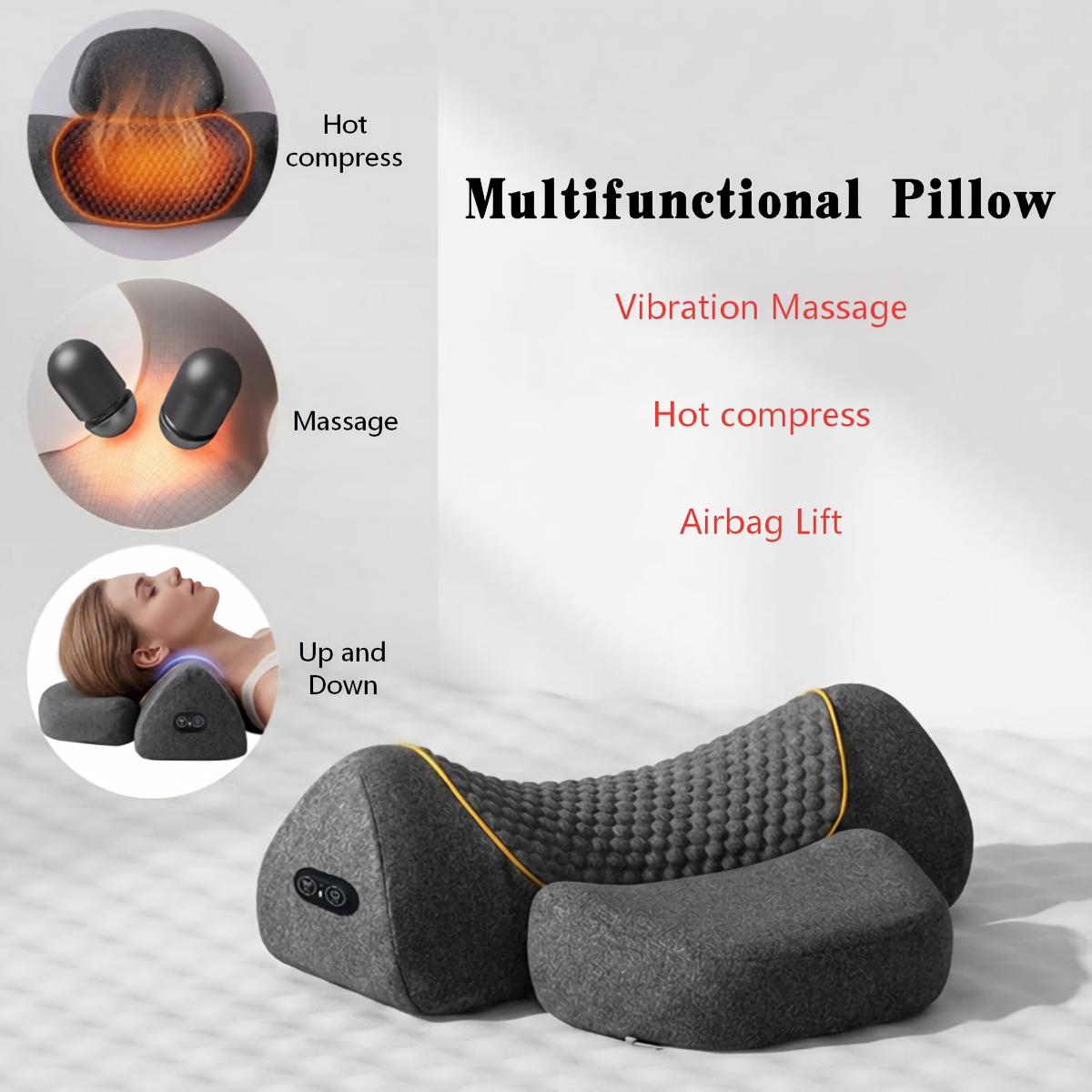 Morfone 3-in-1 with Heat Vibration & Air Pressure Neck Massage Pillow Cervical Support Therapy Pillow