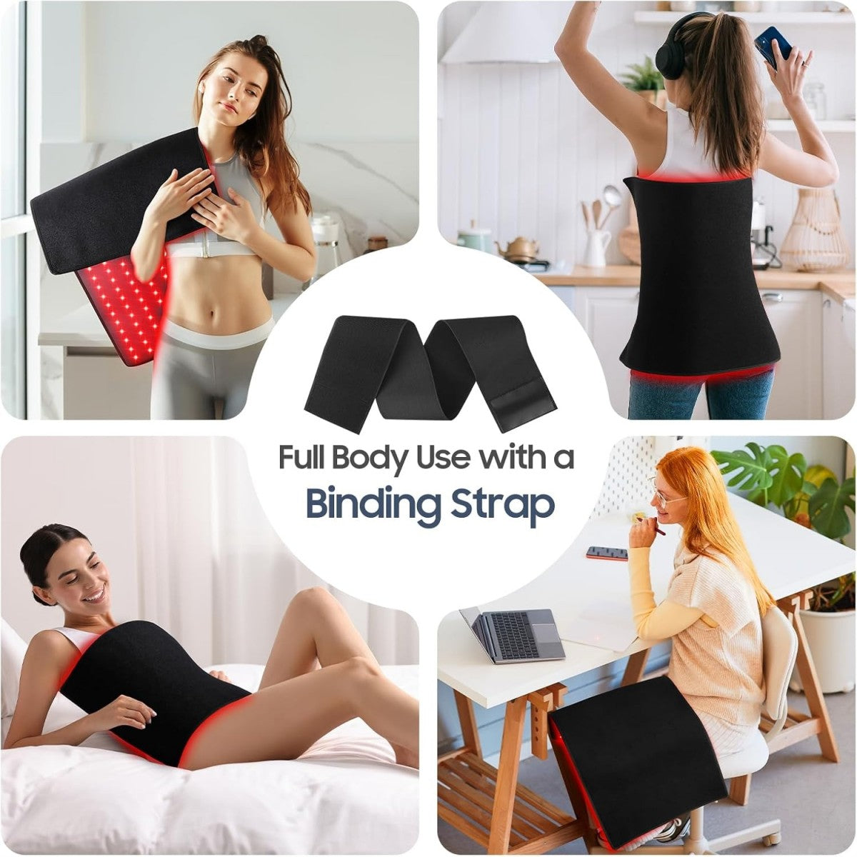 Morfone 660nm 850nm Red Light Therapy Mat Premium Leather Body Therapy Blanket Adjustable Timer