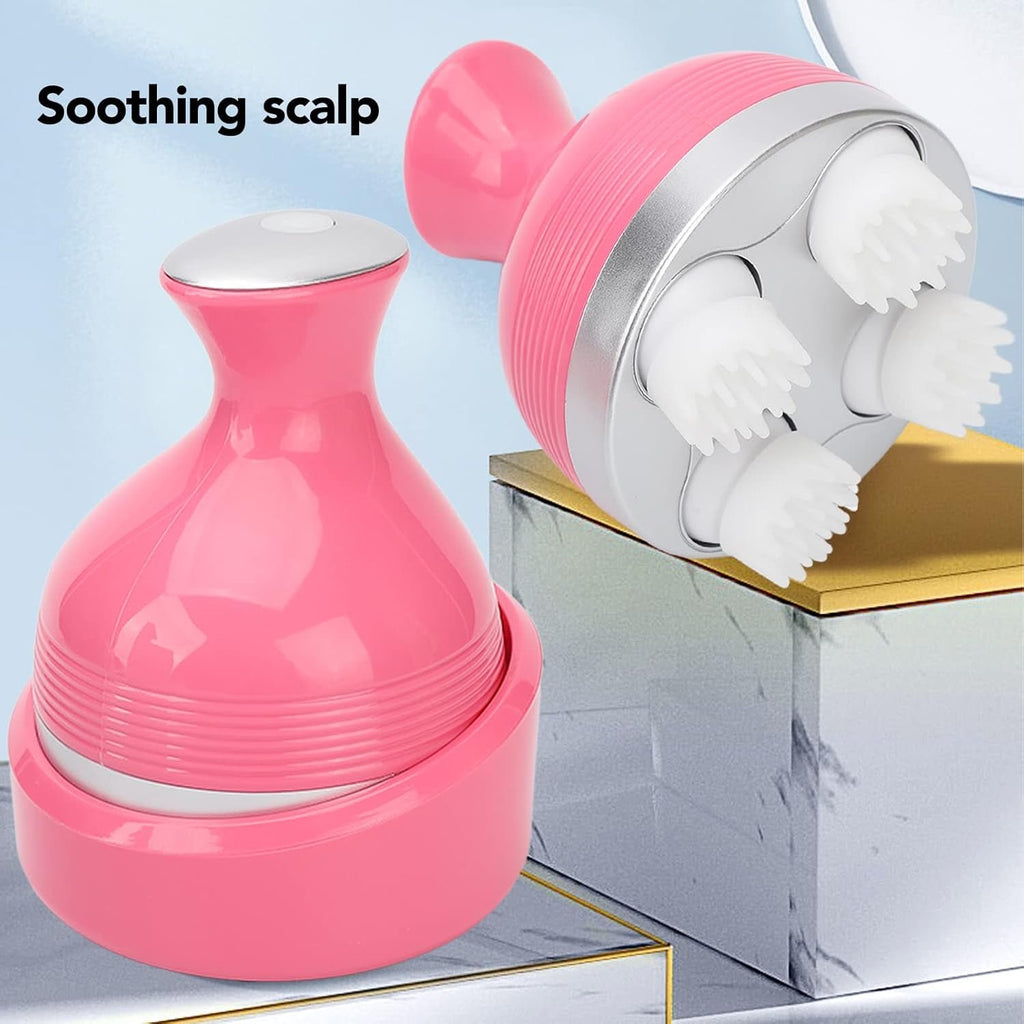 Morfone Electric Head Scalp Massager, IPX7 Waterproof Washable Kneading Electronic Scalp Massager for Cat (Pink)