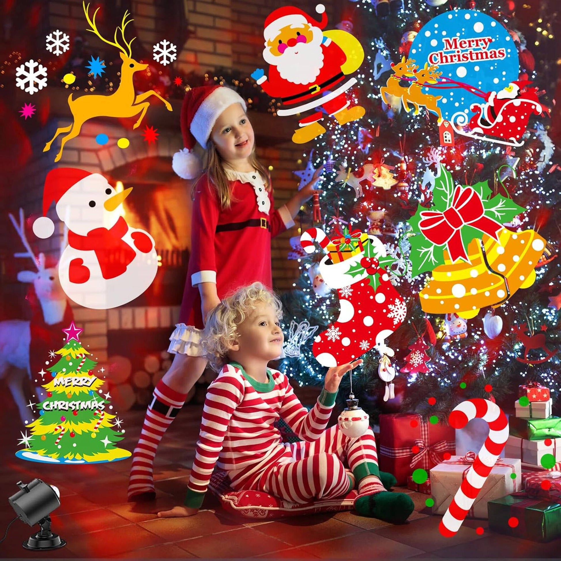 Morfone Christmas Projector Lights Outdoor, Holiday Projector Lights with Remote Control for Xmas Halloween Party Garden Yard Decor