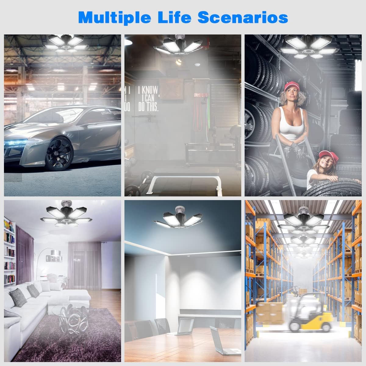 Garage Lights - 32000LM LED Garage Ceiling Lights 6500K Daylight