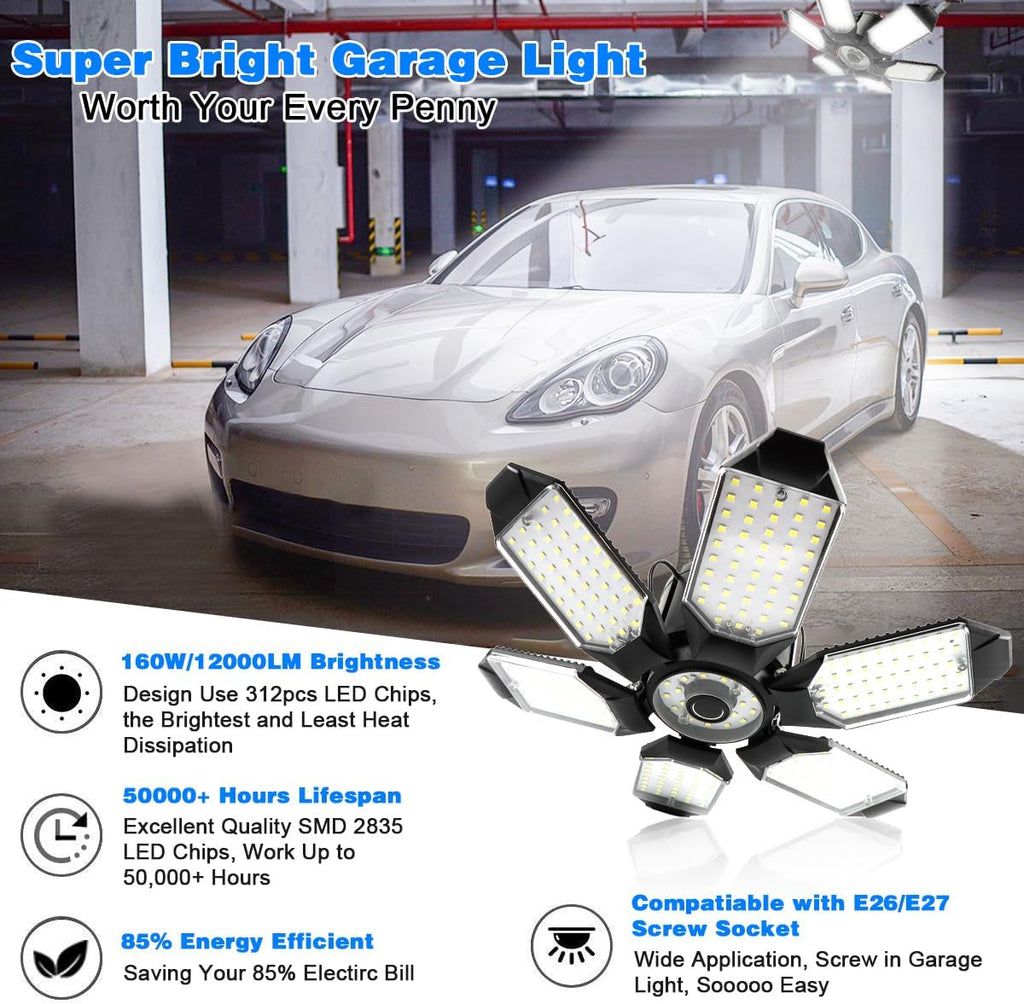 Garage Lights - 32000LM LED Garage Ceiling Lights 6500K Daylight