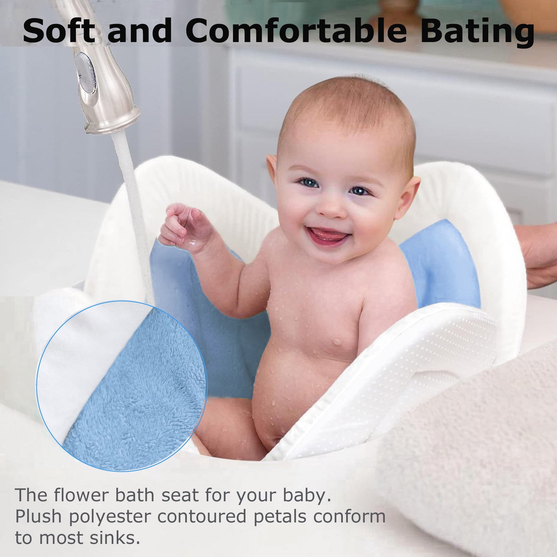 Morfone Baby Bath Seat, Baby Bathtub Pad for Newborn Infants to Toddler 0 to 6 Months and up