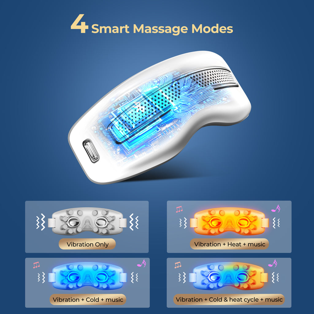 Morfone Hot Cold Eye Massager with Bluetooth Music Playback to Relieve Eye Fatigue Mother's Day gift