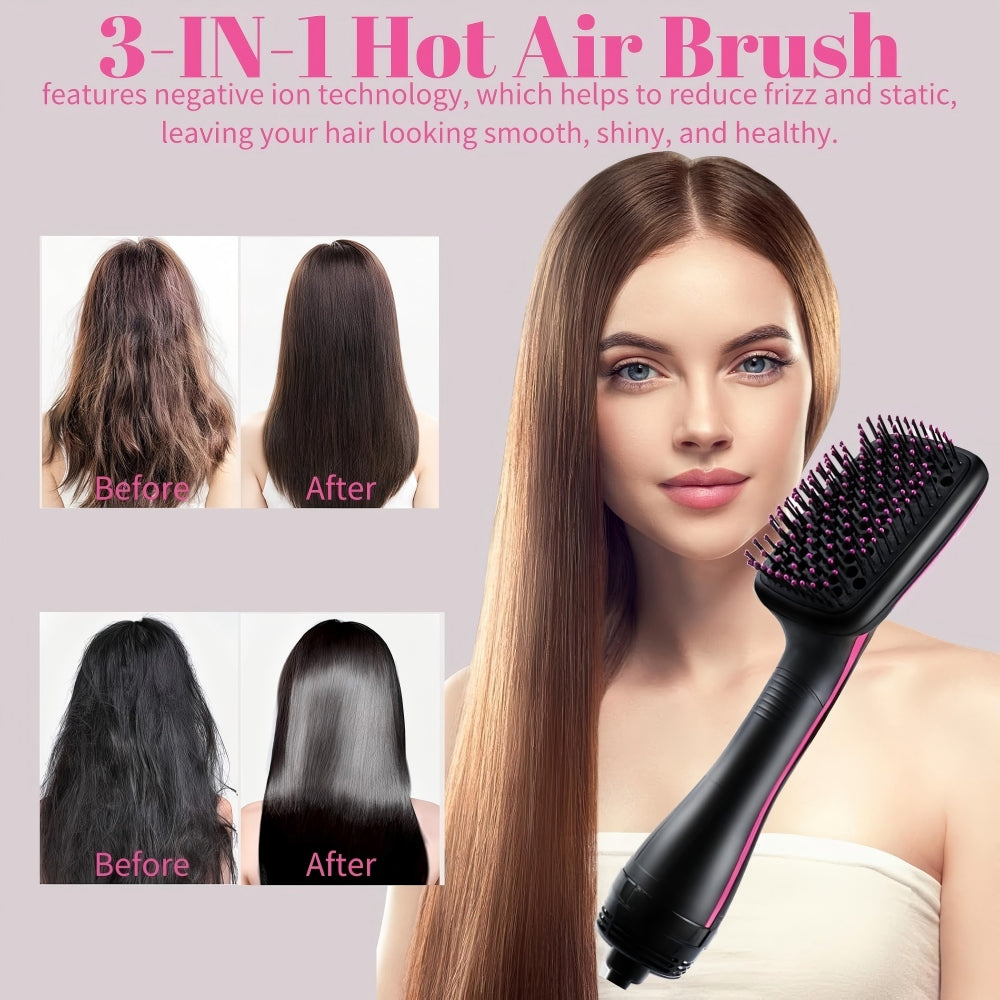 Morfone 3-in-1 Blow Dryer Comb Dries and Smoothes Hair in One Step Negative Ion Hot Air Styling Comb