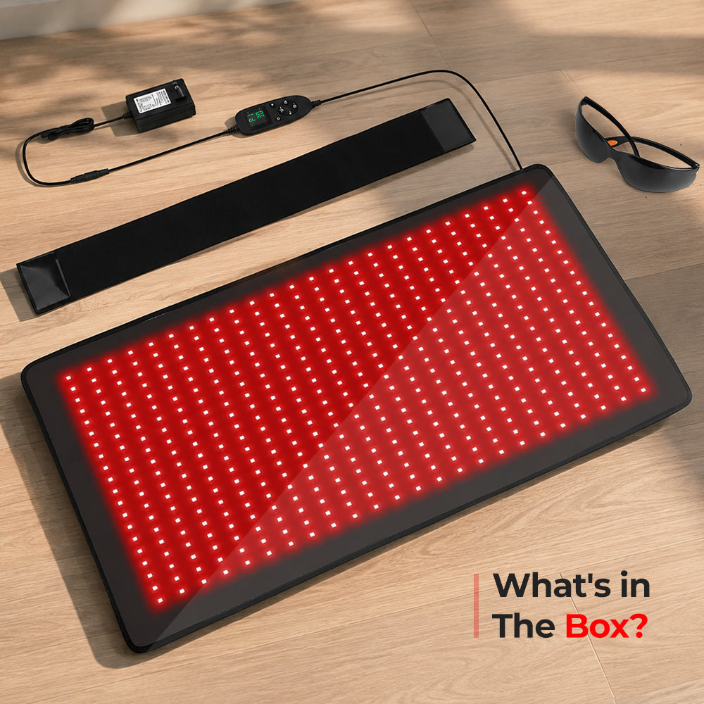 Morfone 480 LED 36x20 inche 660nm 850nm NIR Red Light Therapy Blanket Full Body Infrared Therapy Mat Heating Pad
