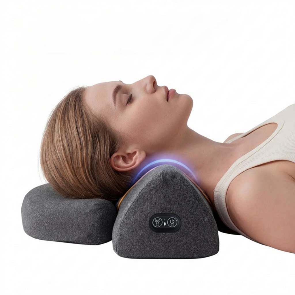 Morfone 3-in-1 with Heat Vibration & Air Pressure Neck Massage Pillow Cervical Support Therapy Pillow