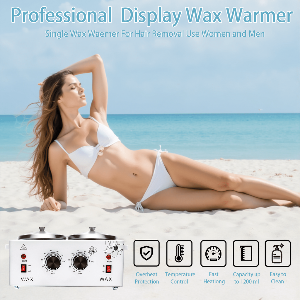 Morfone Wax Warmer for Hair Removal, Professional Waxing Kit for Women, Single Pot Wax Heater with Adjustable Temperature (White)
