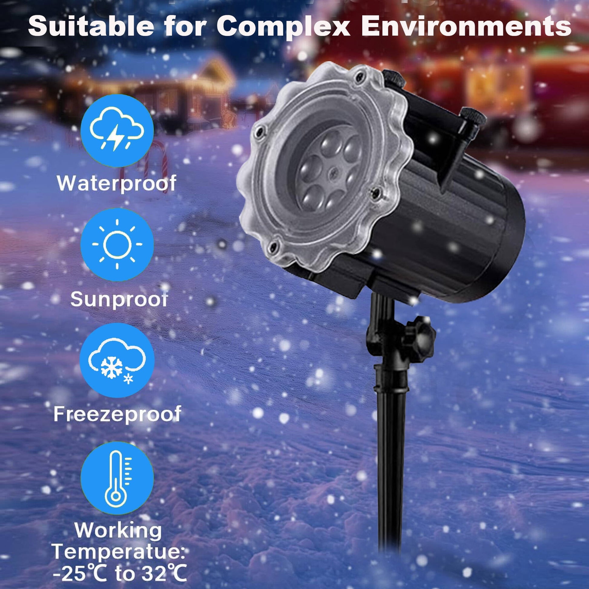 Morfone Christmas Projector Lights Outdoor, Holiday Projector Lights with Remote Control for Xmas Halloween Party Garden Yard Decor
