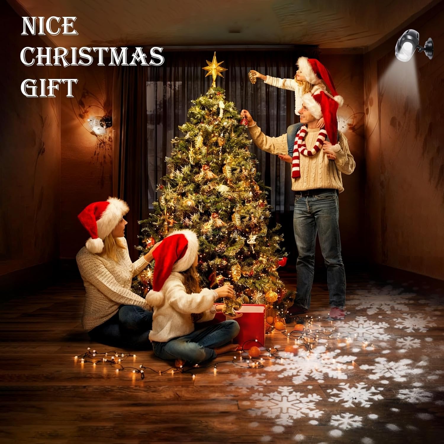 ACMETOP Christmas Snowflake Projector Lights Outdoor with Remote Control, Dual-Head Waterproof Christmas Outdoor Lighting Decorations for Indoor Xmas, New Year, Holiday Party