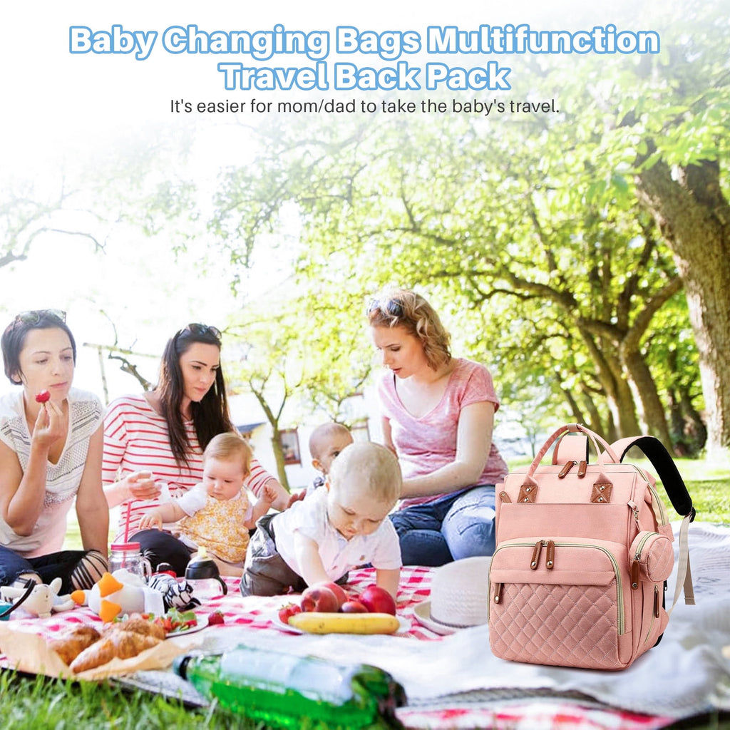 Morfone Baby Diaper Bag Backpack, Multifunction Waterproof Baby Bag with USB Charging Port, Stroller Straps & Pacifier Case Unisex