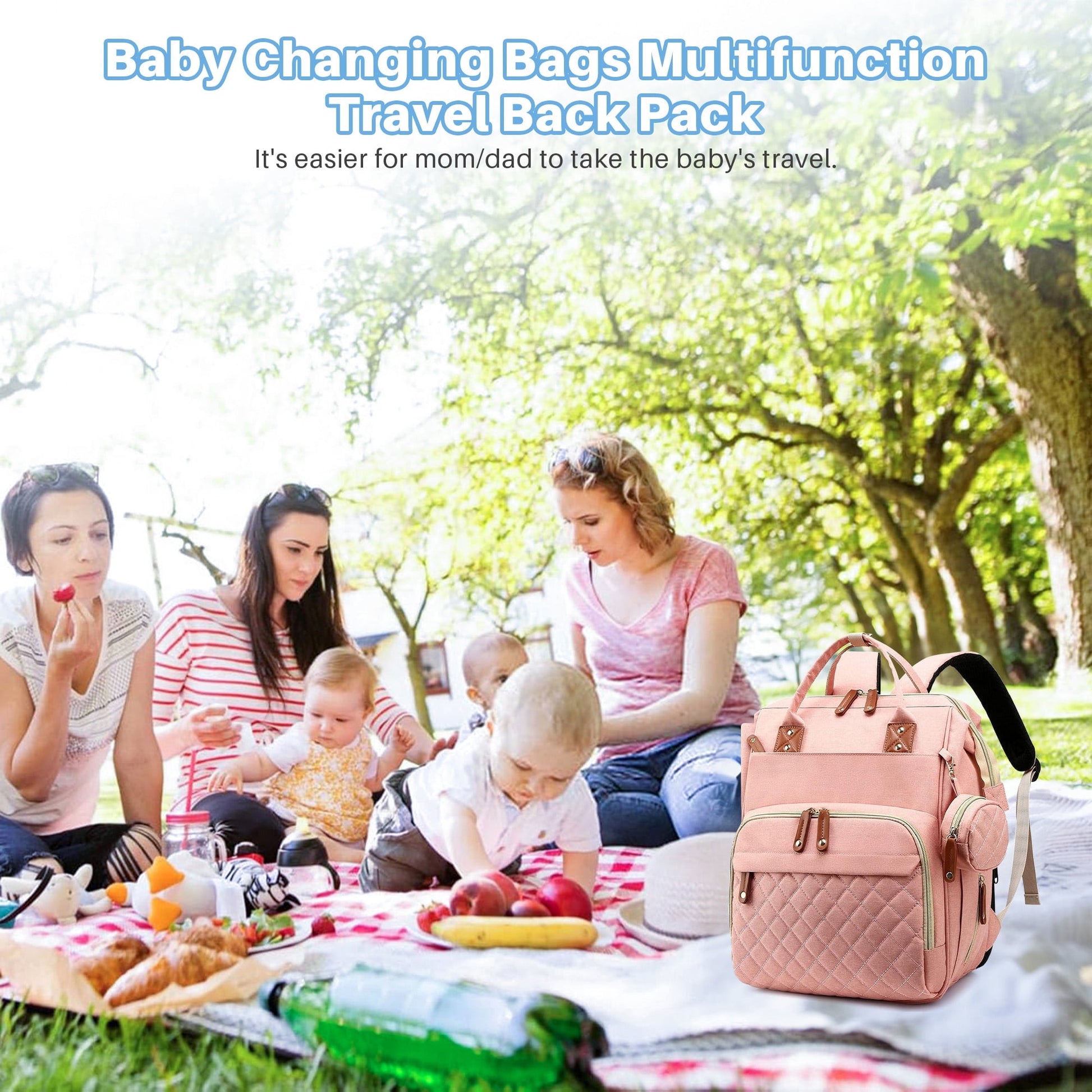 Morfone Baby Diaper Bag Backpack, Multifunction Waterproof Baby Bag with USB Charging Port, Stroller Straps & Pacifier Case Unisex