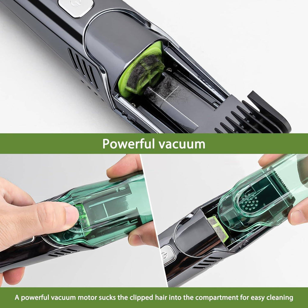 Morfone Vacuum Beard Trimmer for Men with 20 Length and Styles Adjustable, Built-in Vacuum Trimmer for Mustache, Sideburns, Facial Hair, Rechargeable & IPX6 Waterproof Mustache Trimmer