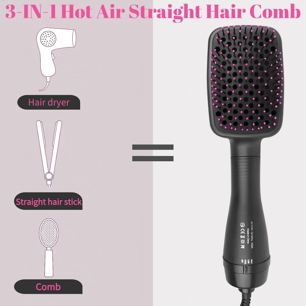 Morfone 3-in-1 Blow Dryer Comb Dries and Smoothes Hair in One Step Negative Ion Hot Air Styling Comb
