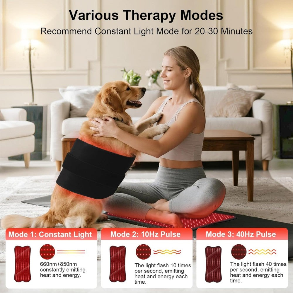 Morfone 31x14in 660nm+850nm Near Infrared Red Light Therapy Pad  210 LED High PowerTherapy Mat