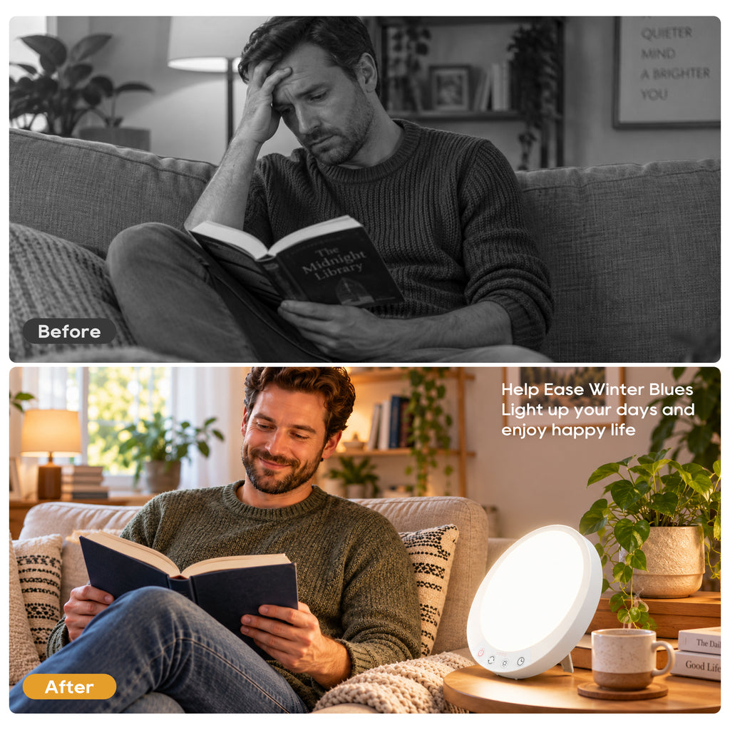Morfone 10,000 Lux Uv-Free Sun Lamp, Full-Spectrum Happy Light Therapy Lamp For Seasonal Sad Relief And Winter Light Therapy