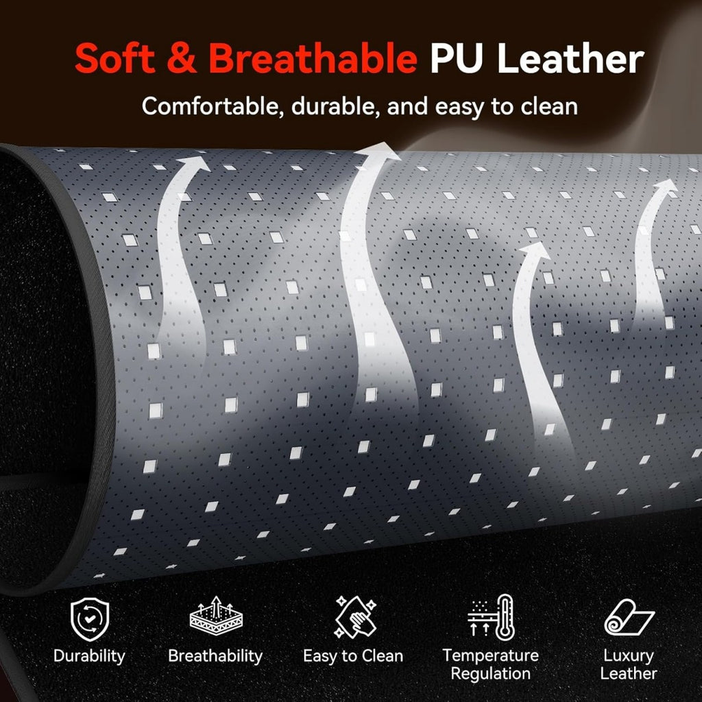 Morfone 660nm 850nm Red Light Therapy Mat Premium Leather Body Therapy Blanket Adjustable Timer
