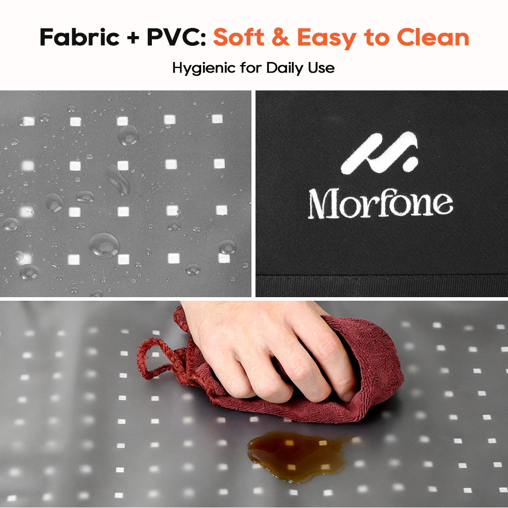 Morfone 12“ x 24” Red Light Therapy Mat with 200 LEDs, Back, Waist, and Joint Muscle Therapy Device, Black, 1 piece