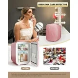 Aisutha Mini Fridge, Small Fridge Rapid Cooling 4 Liter/6 Cans Skincare Fridge, Cooler and Warmer Refrigerators for Bedroom, Cosmetics, Office and Car (Black)