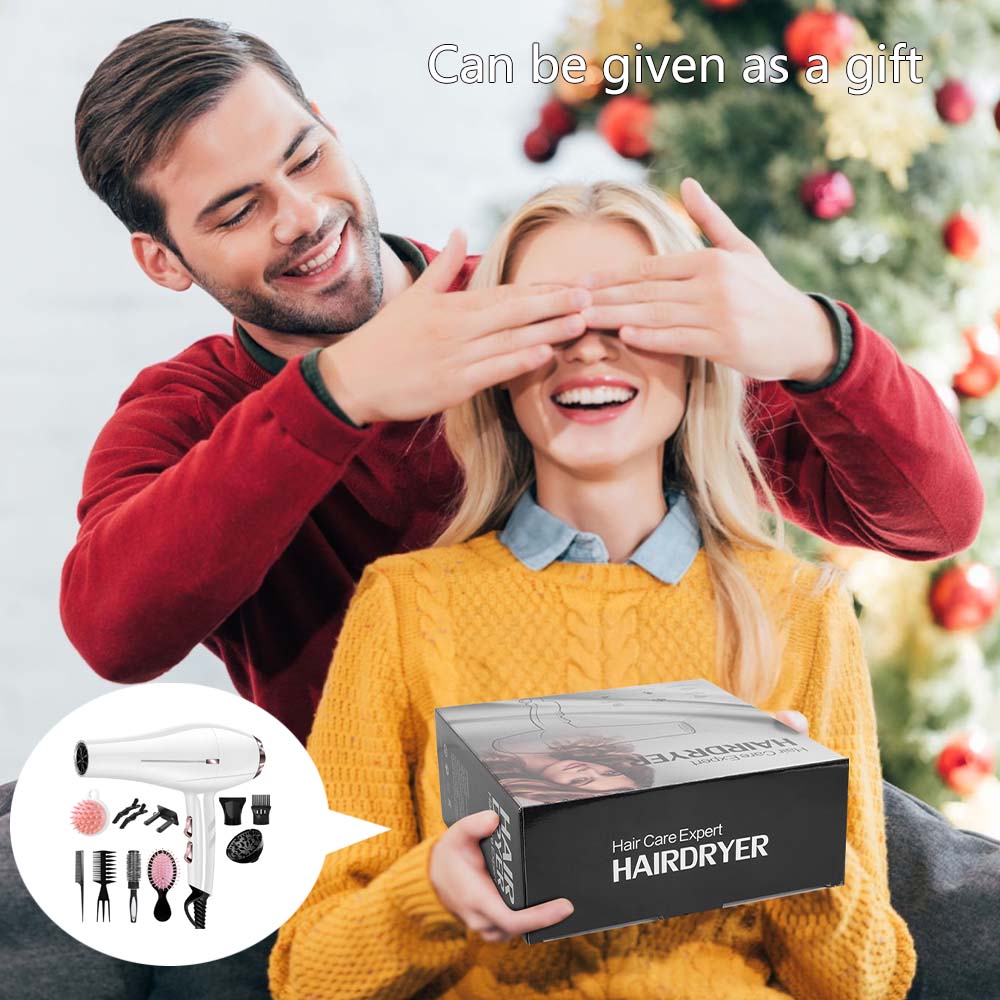 Morfone 12-in-1 Hair Styling Set Portable Quick Dry Hair Dryer for Home Use – Gift Set（White）