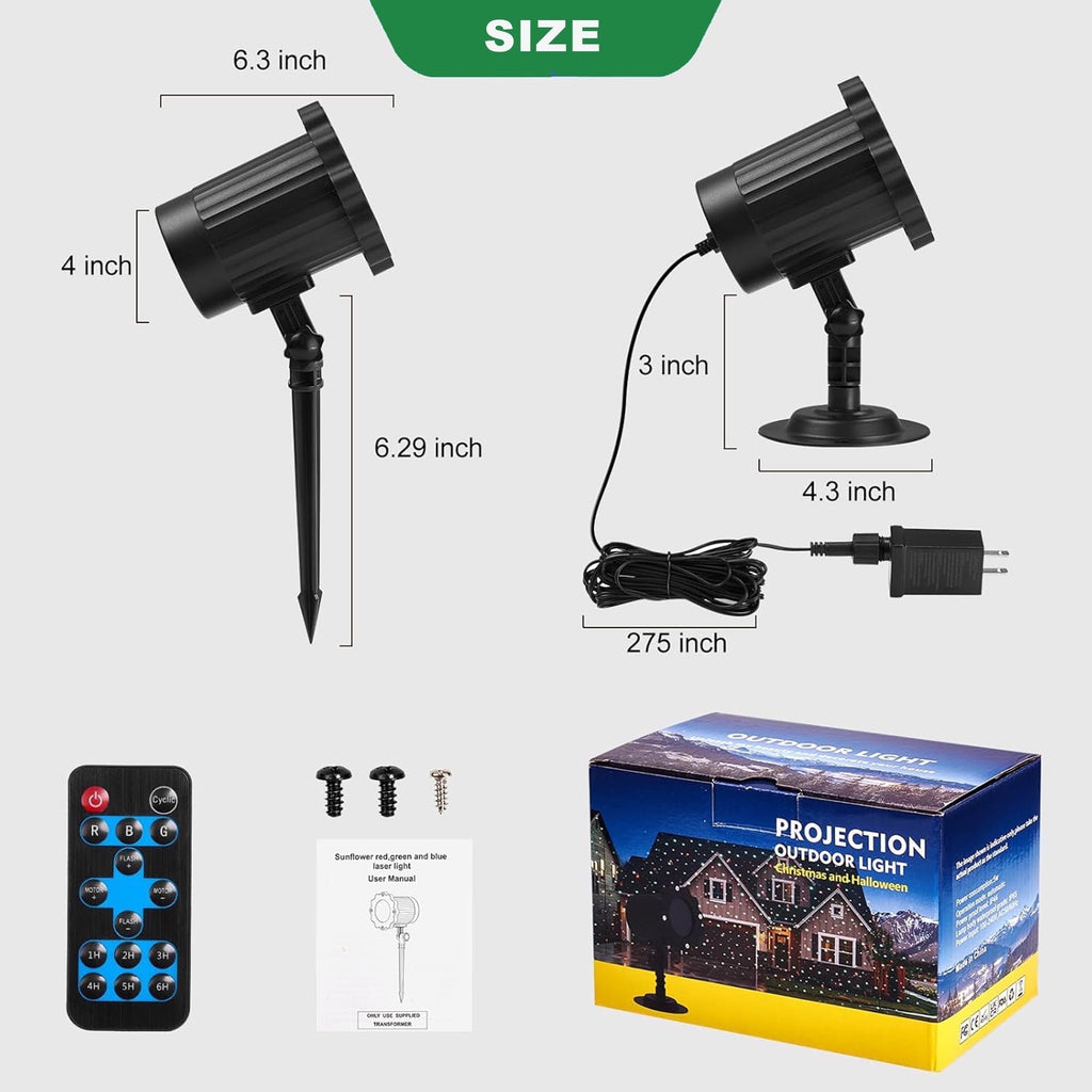 ACMETOP Laser Christmas Projector Lights Outdoor, RGB Firefly Laser Lights with Remote Control, Waterproof Christmas Decorations Outdoor Indoor for Wedding Halloween New Year Holiday Party