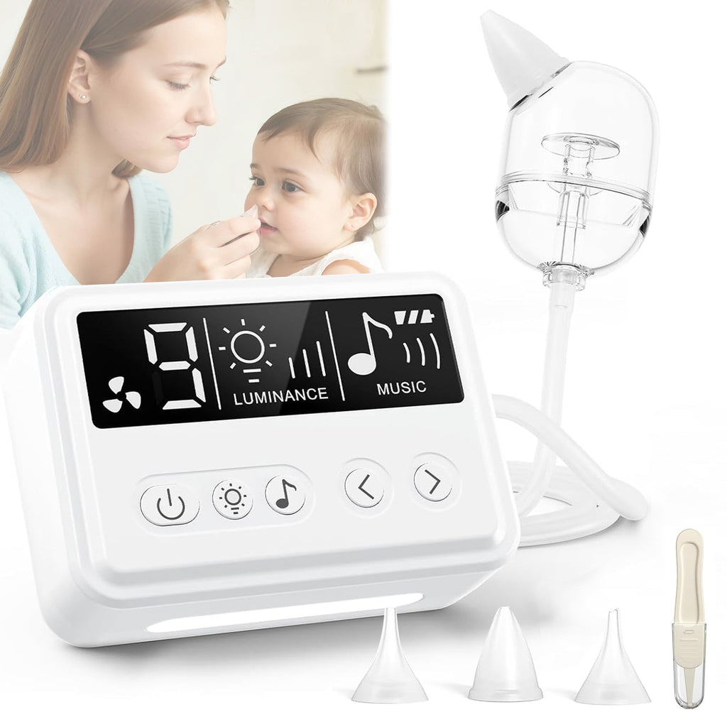 Morfone Nasal Aspirator for Baby, Hospital Grade Baby Nose Sucker with 9 Suction Levels, Music & Night Light Nose Suction for Infants Babies Toddler