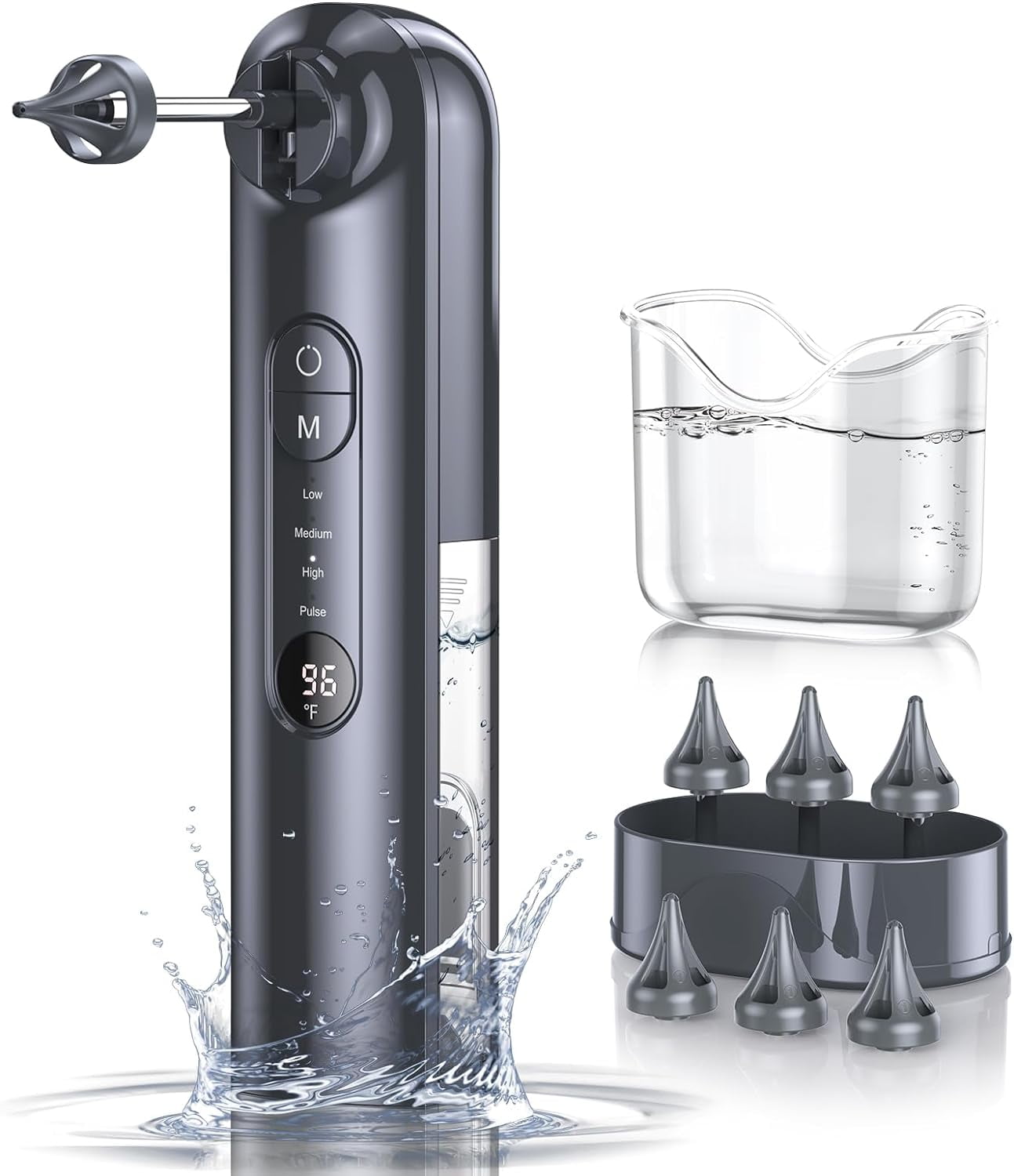 Ear Wax Removal - Electric Ear Cleaner - Water Powered Ear Cleaner with 4 Water Pressure Cleaning Modes - Safe and Effective Ear Wax Removal Tool Gray