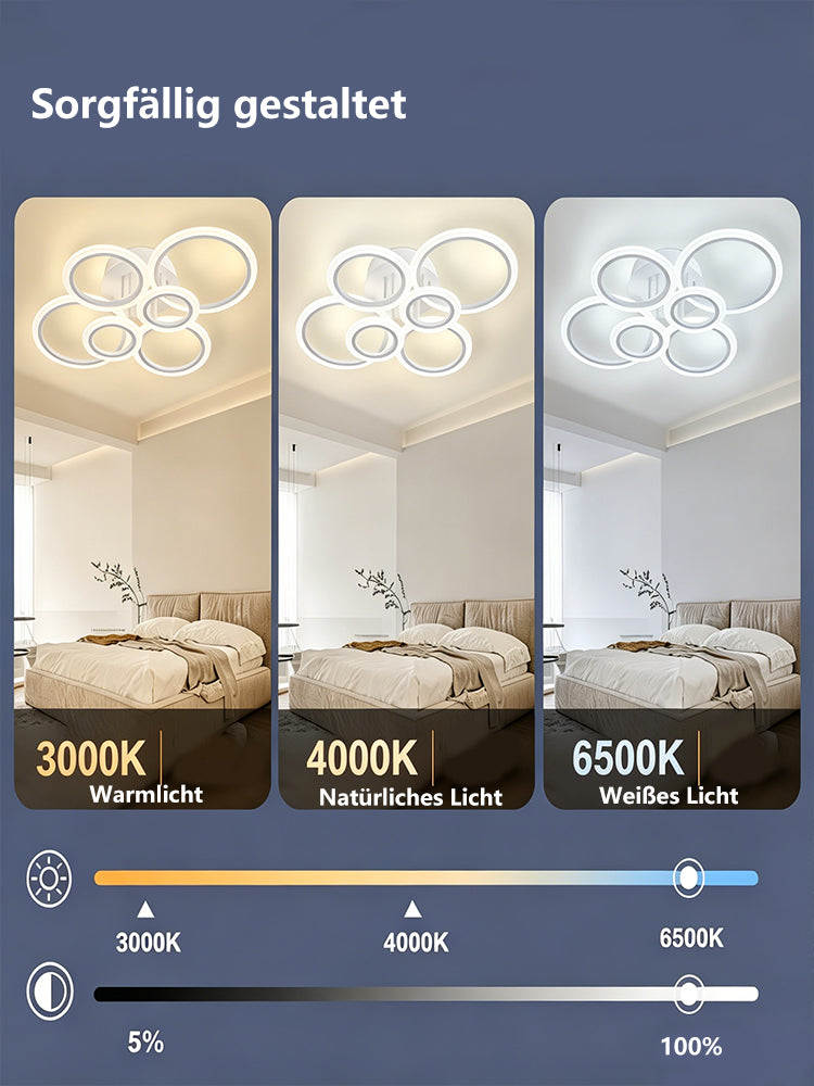 Beichen 6 Rings Modern LED Ceiling Light 4000K Flush Mount Ceiling Lamp