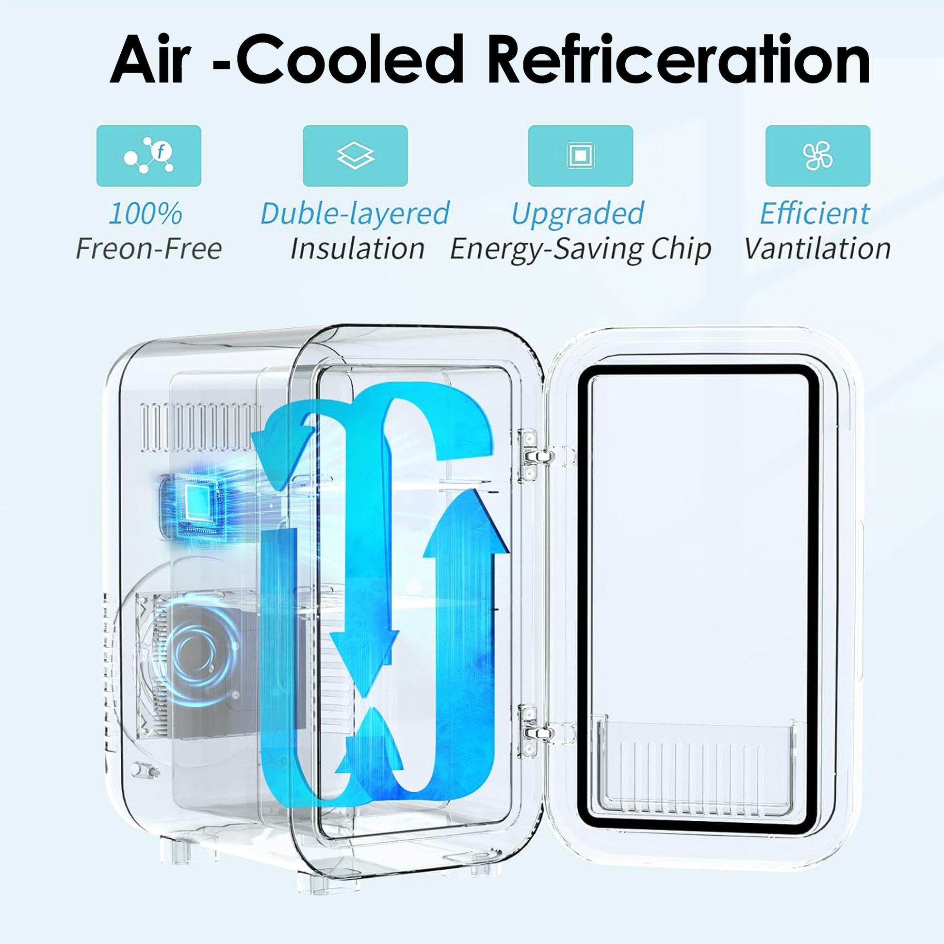 BEICHEN Mini Fridge, 6 Liter/8 Can Small Fridge, AC/DC Portable Skincare Fridge, Cooler and Warmer Refrigerators for Bedroom, Skincare, Beverage, Office, Dorm, Car