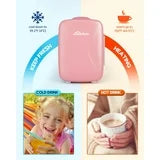 Aisutha Mini Fridge, Small Fridge Rapid Cooling 4 Liter/6 Cans Skincare Fridge, Cooler and Warmer Refrigerators for Bedroom, Cosmetics, Office and Car (Black)