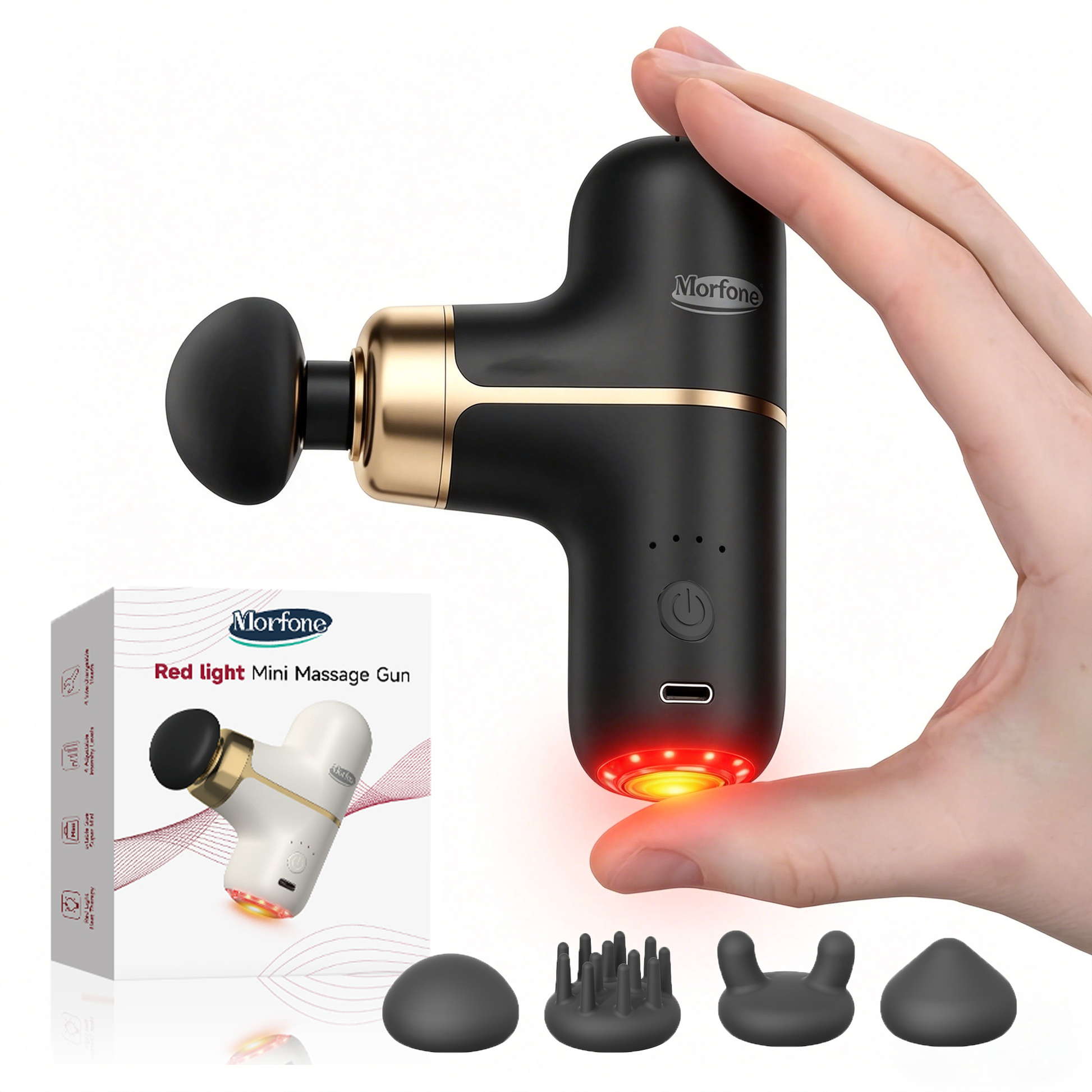Morfone Red Light Infrared Heat Therapy to Help Relieve Muscle Soreness. Red Light Heat Therapy Massager, Black