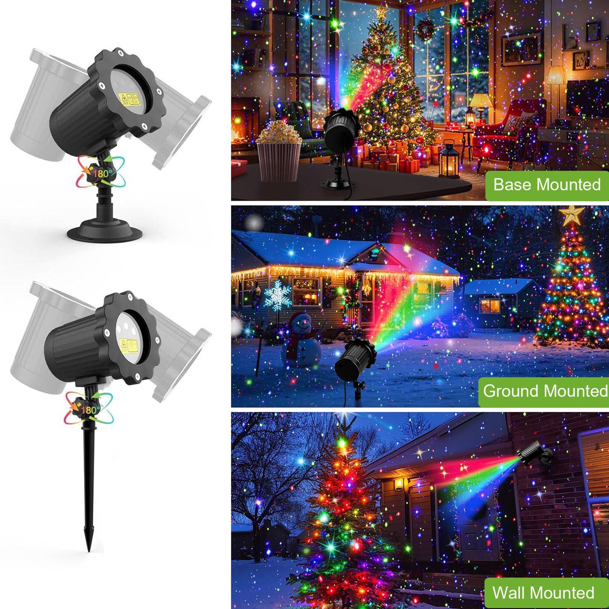 ACMETOP Laser Christmas Projector Lights Outdoor, RGB Firefly Laser Lights with Remote Control, Waterproof Christmas Decorations Outdoor Indoor for Wedding Halloween New Year Holiday Party