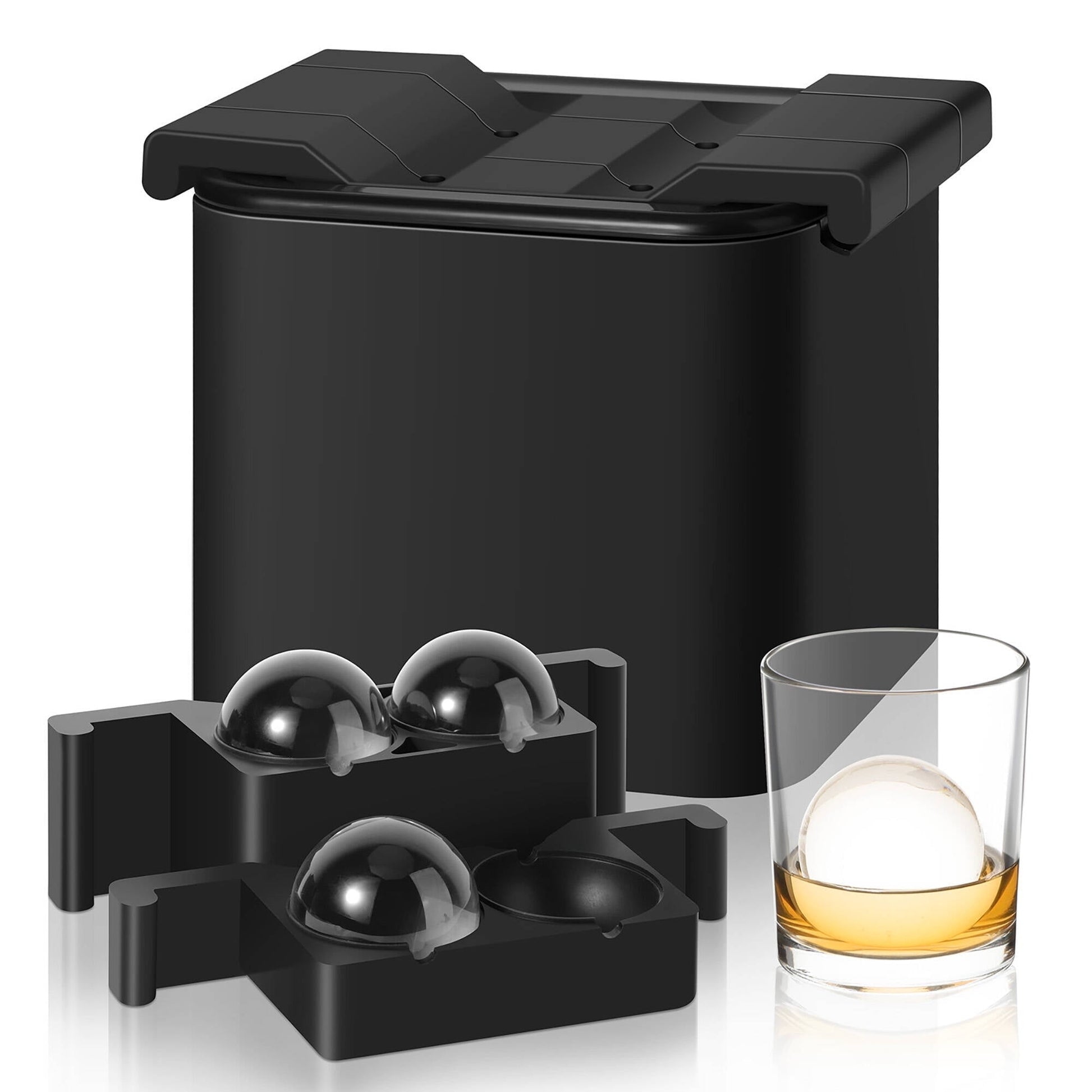 ACMETOP 4-Cavity Clear Ice Ball Maker – 2-Inch Large Crystal Ice Sphere Mold for Whiskey, Bourbon, Cocktails – Gift for Men, Dad, Boyfriend