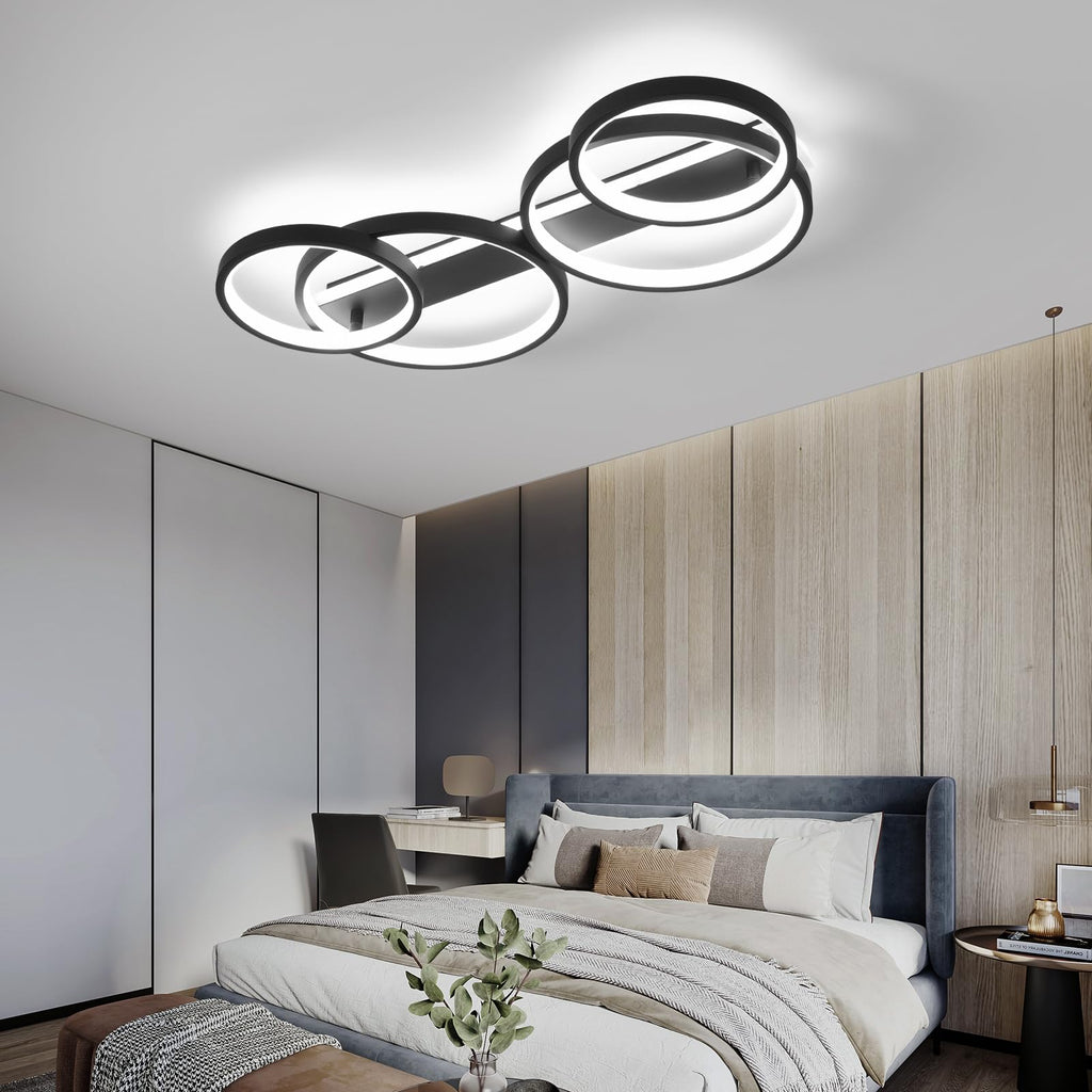 Beichen Modern LED Ceiling Light Black Hallway Light Fixtures 4000K Aluminum Long Flush Mount LED Ceiling Lamp for Hallway, Kitchen, Bedroom, Dining Room