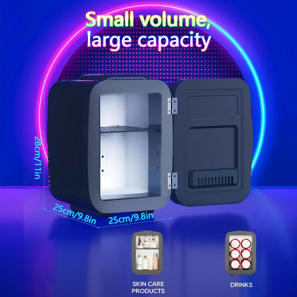 Morfone 4L   6L LED Light Car Mini Fridge Suitable for Home Use and Summer Camping