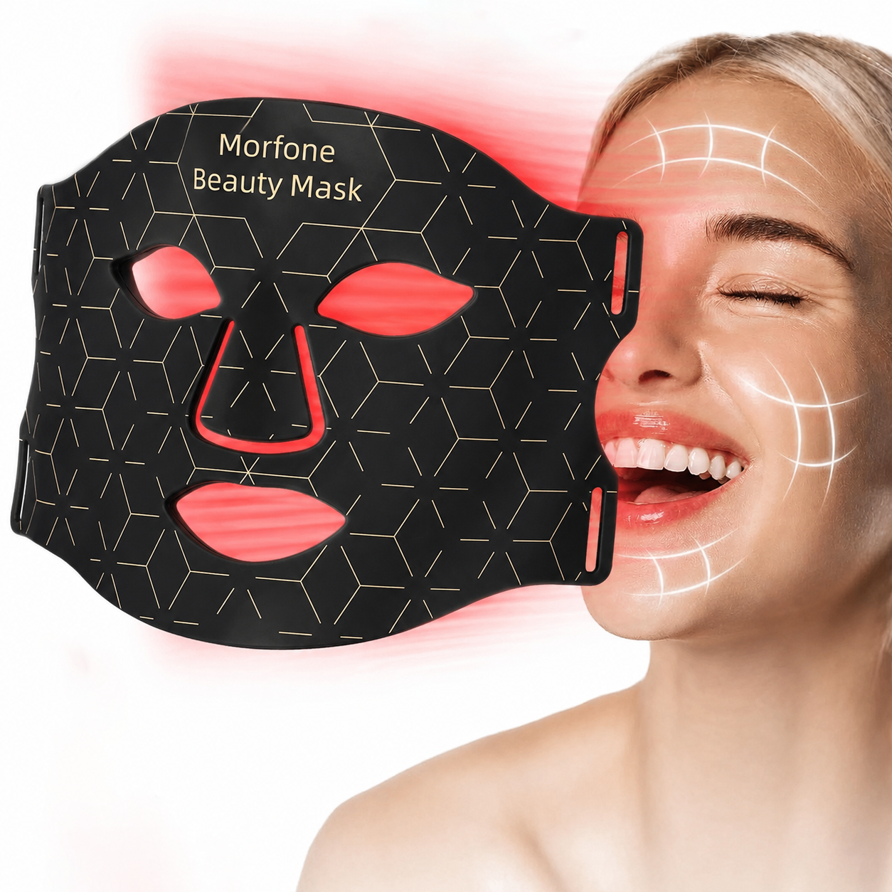 Morfone  7-in-1 LED Face Mask Light Therapy Mask  Rechargeable Face Care Device