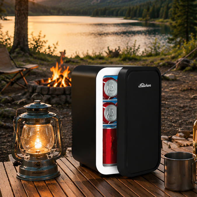BEICHEN 6L Mini Fridge AC and DC Cooler Warmer for  Car  Camping and Picnicking