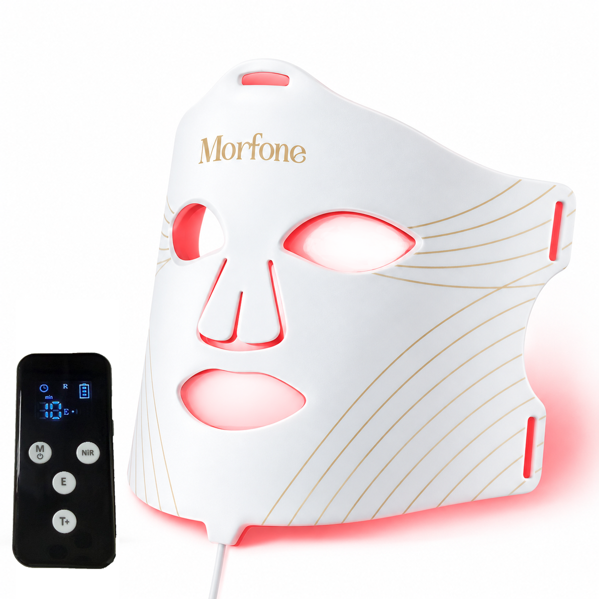 Morfone 276 LED 850nm NIR Red Light Therapy Mask 4 Modes LED Face Therapy Mask with Cooling Function,Magnetic Attachment