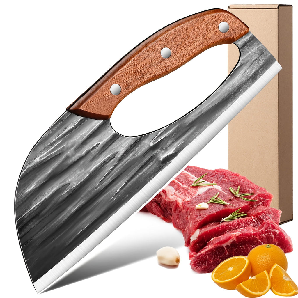 ACMETOP Chef Knife, High Carbon Steel Kitchen Knife for Meat Cutting, Slicing, Camping, BBQ – Essential Kitchen Tool