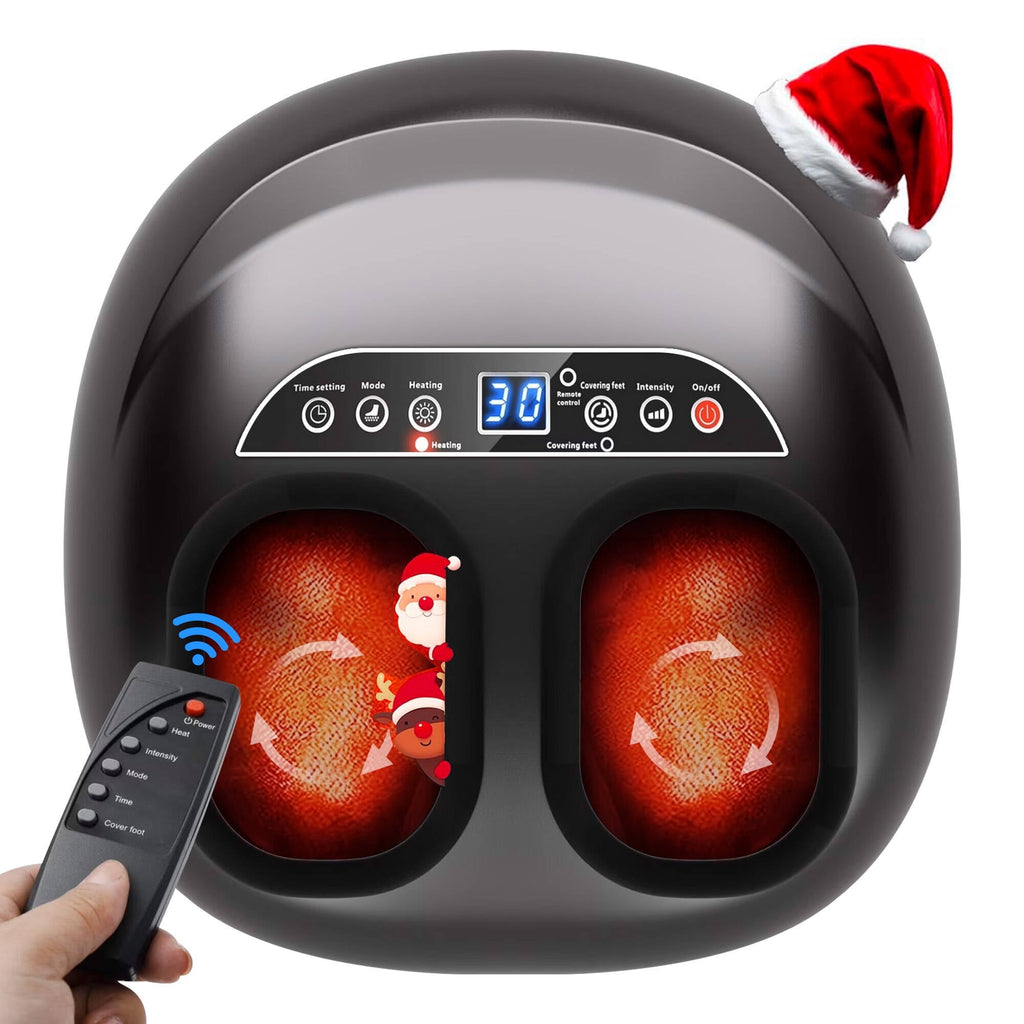 Morfone Foot Massager Machine with Heat, Shiatsu Deep Kneading Foot Massager with Remote, 5 Massage Modes, Christmas Gifts for Women Men