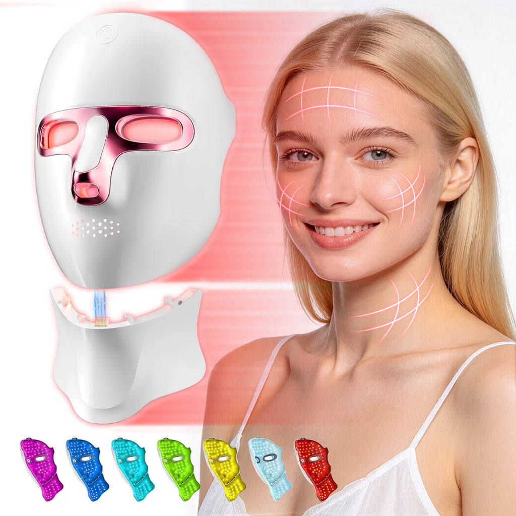 Morfone Red Light Therapy Mask Adjustable LED Face Mask Light Therapy for Home Working Travel Yoga Sleep