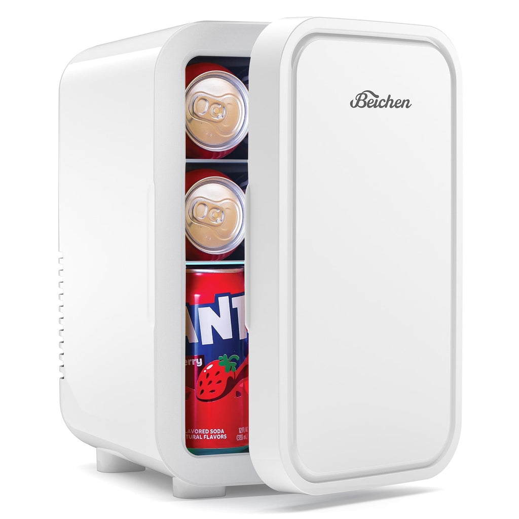 BEICHEN Mini Fridge, 6 Liter/8 Can Small Fridge, AC/DC Portable Skincare Fridge, Cooler and Warmer Refrigerators for Bedroom, Skincare, Beverage, Office, Dorm, Car