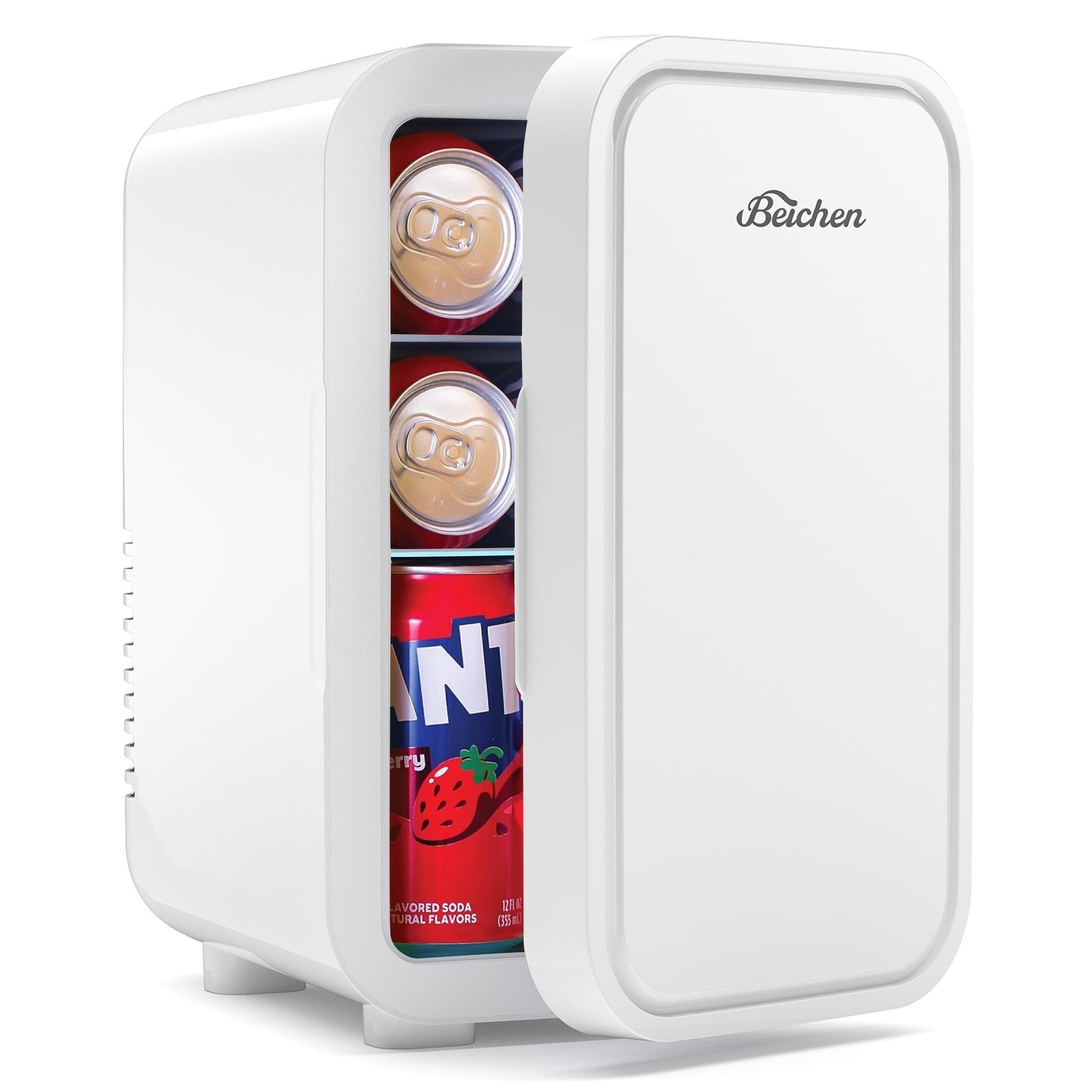 BEICHEN Mini Fridge, 6 Liter/8 Can Small Fridge, AC/DC Portable Skincare Fridge, Cooler and Warmer Refrigerators for Bedroom, Skincare, Beverage, Office, Dorm, Car
