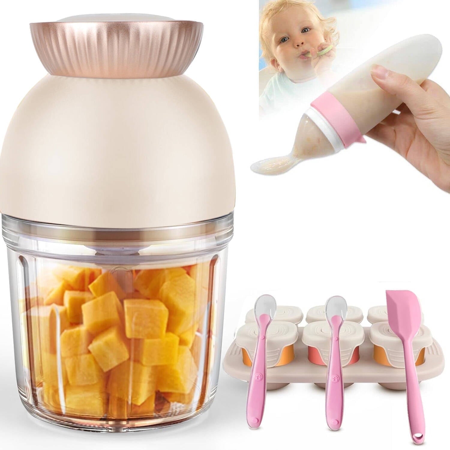 Morfone Baby Food Maker, 13-in-1 Baby Food Processor,600ml Food Blender with 8 Blades for Fruit Vegetable Meat