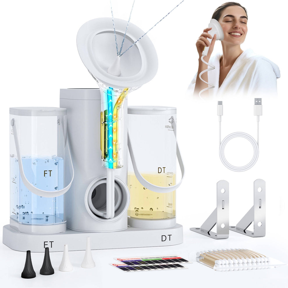 Morfone Ear Wax Removal Kit, Ear Cleaner with One-Piece Waste Tank, 4 Pressure Mode,2 Style Tips, Effective Ear Irrigation Flushing System & USB-C Cable, IPX6, White