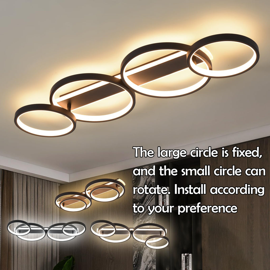 Beichen Modern LED Ceiling Light Black Hallway Light Fixtures 4000K Aluminum Long Flush Mount LED Ceiling Lamp for Hallway, Kitchen, Bedroom, Dining Room